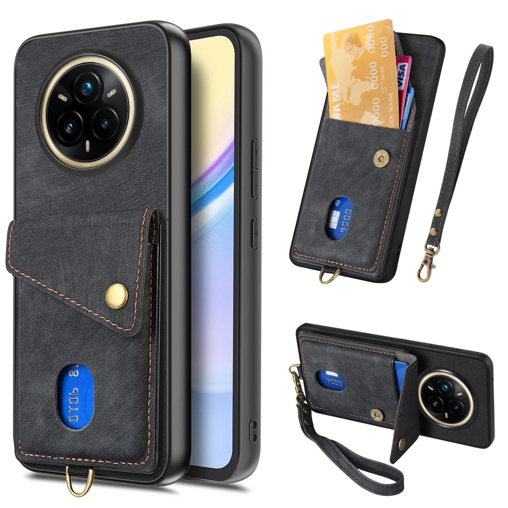 For Realme 14 Pro 5G Case with Card Holder Kickstand Leather Phone Back Cover