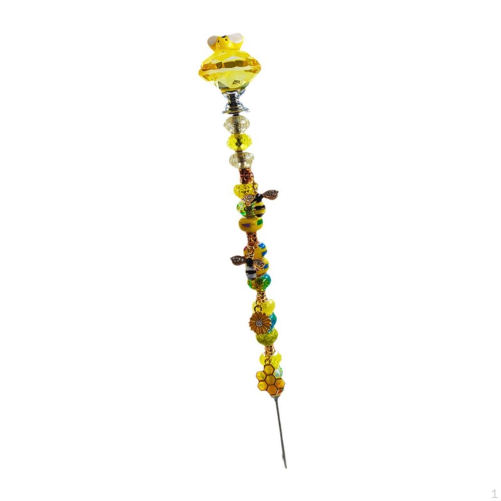 Beaded Garden Stake Fairy Accessories, 33x3.5cm, Yard Art Stake, DIY Wand for Lawn
