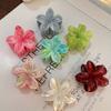 Small Daisy Flower Hair Claw - Marble Texture Wave Floral Design - Ponytail Hairclips - Sweet & Cute Style - Suitable for Daily Wear
