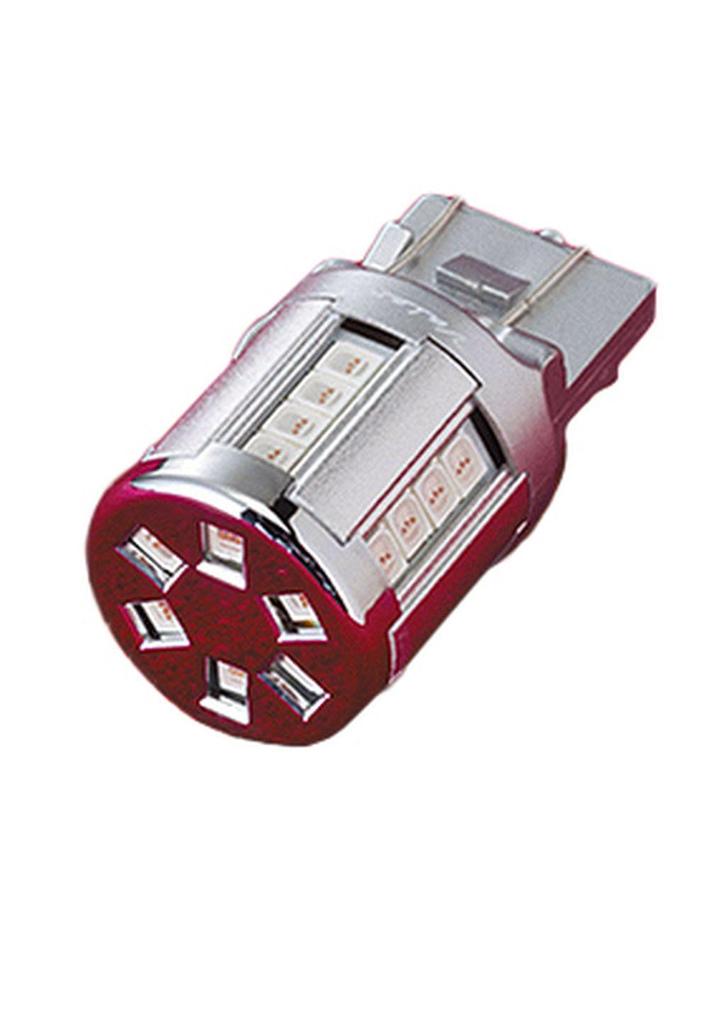 VALENTI M10-T20D-RE Jewel LED Bulb T20 Double / Single Wedge (Motorcycle Tail Lamp/Brake Lamp), Red, Pack of 1