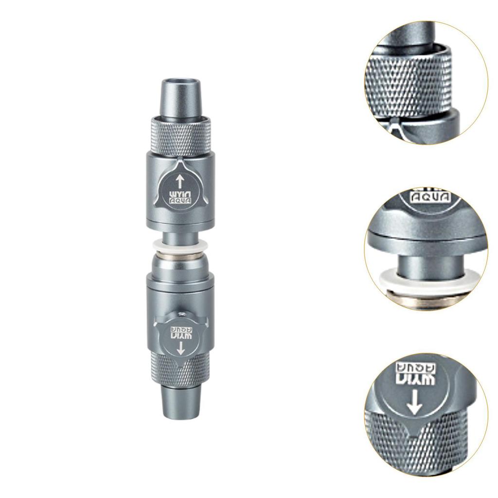 Double Tab Connector Sturdy Metal Aquarium Hose Valve for Aquarium Fish Tank