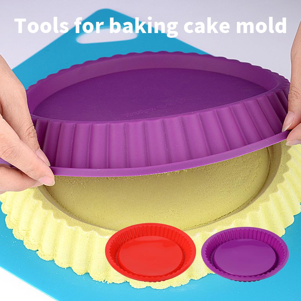 Stampo Rotondo per Pizza da 10 Pollici in Silicone Bordo Pizzo Teglie da Forno Fatto a Mano Vassoio per Pane Biscotti Sottile Stampo per Torta Gadget Utensili da Cucina