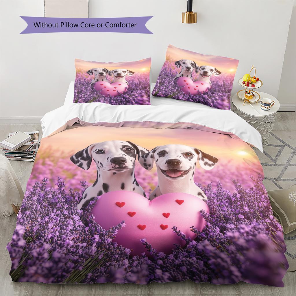 Dalmatian Pattern Bedding Home Decoration Birthday Gift (1 * duvet cover + 2 * pillowcase, without core)