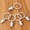 Yolev 15pcs White Curtain Rings with Clips Metal Drapery Rings with Clips 1.26 Interior Diameter Curtain Rod Ring for Hanging Drapery Drapes Fit Up