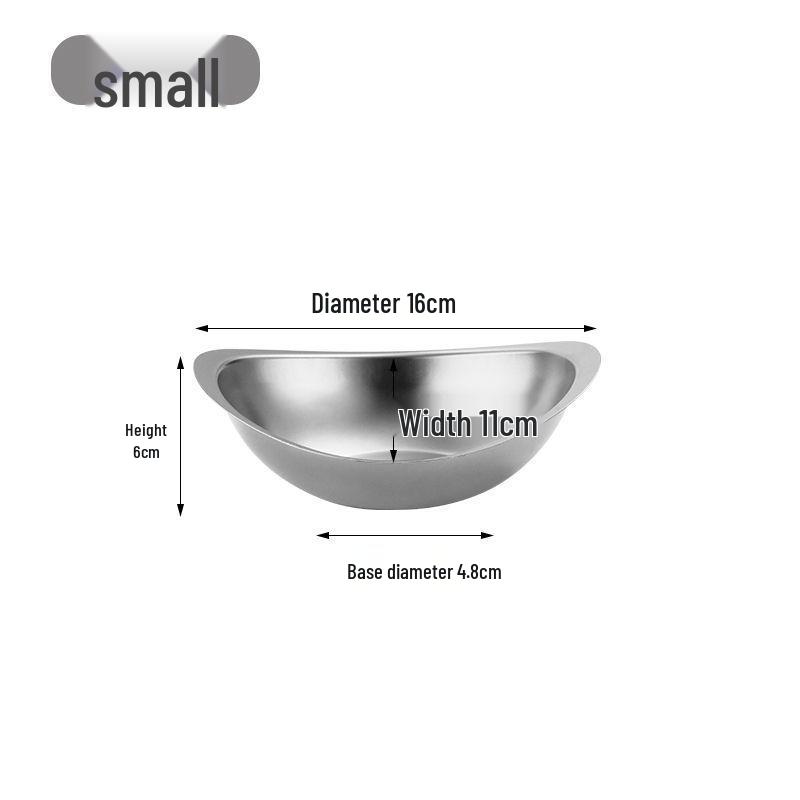 Korean Style 304 Stainless Steel Yuanbao Bowl for Salad, Dessert, Snacks. Small