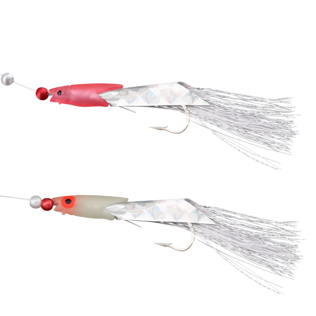 5 Stück pro Beutel Kohlenstoffstahl 3/0# Fischkopf-Schnurhaken, Simulierte Flash-Draht-Meeresangelhaken für Salzwasser Outdoor-Angelzubehör