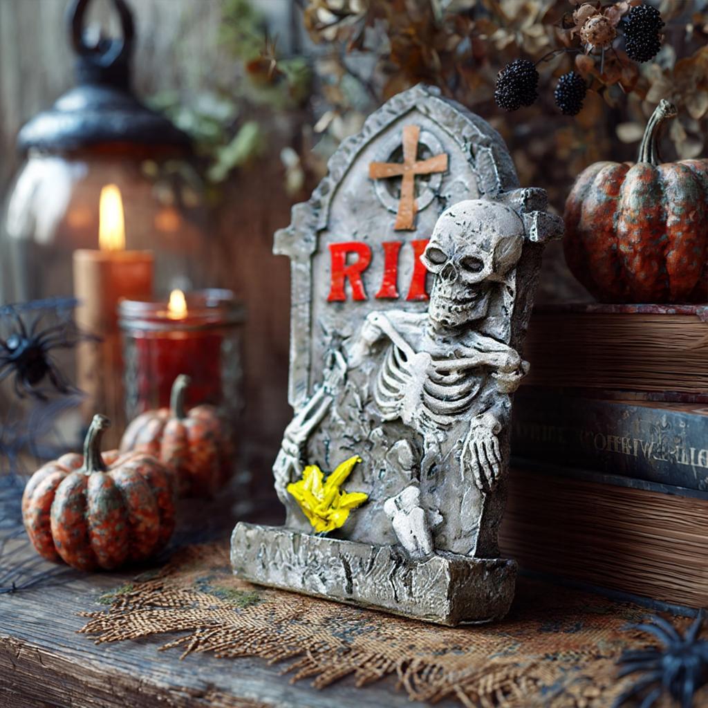 Halloween Decorations European Horror  Tombstone Resin Ornaments Home Party Gifts