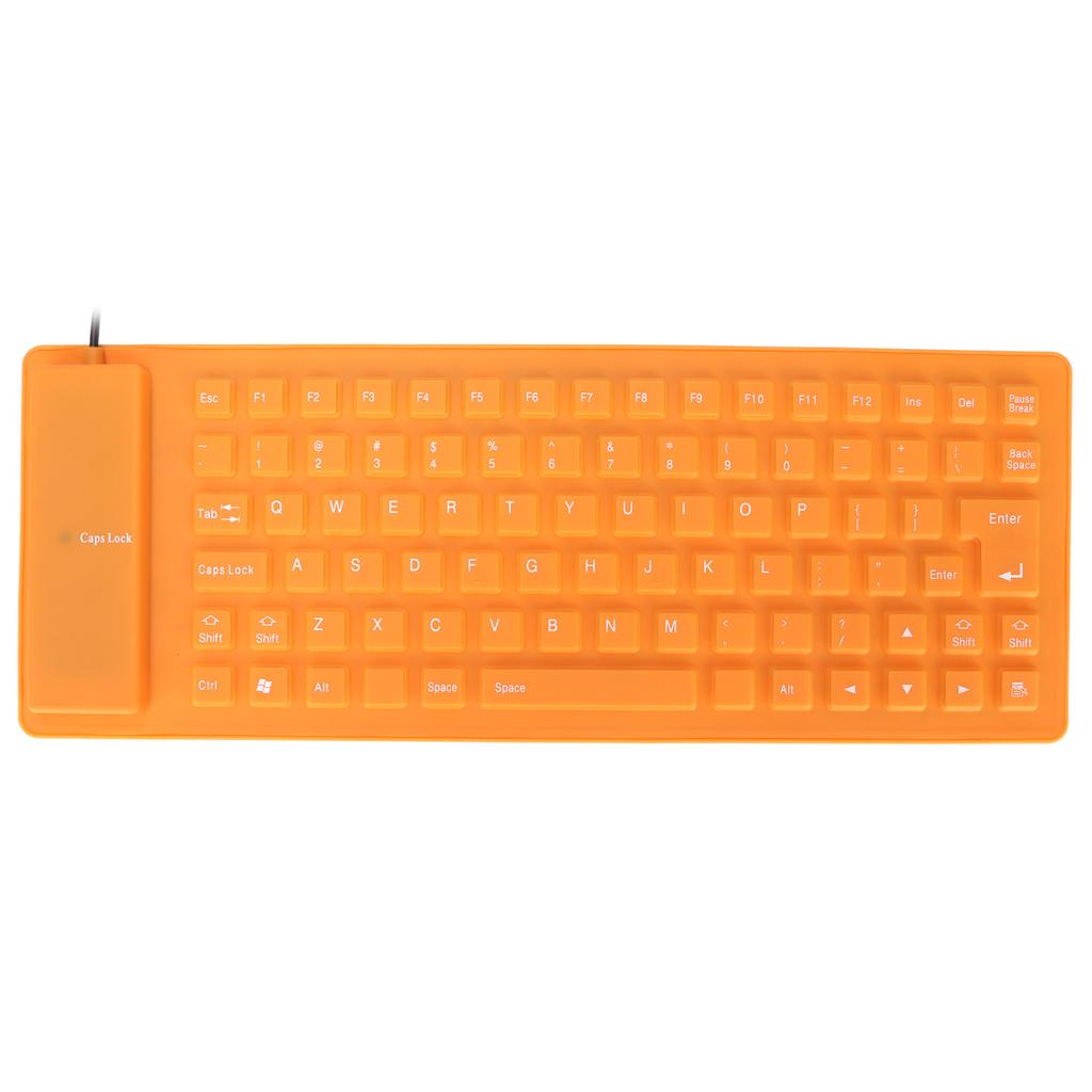 Silicone Keyboard Fully Sealed Design Lightweight Portable Silent Soft Comfortable USB Wired Silicone Keyboard for PC