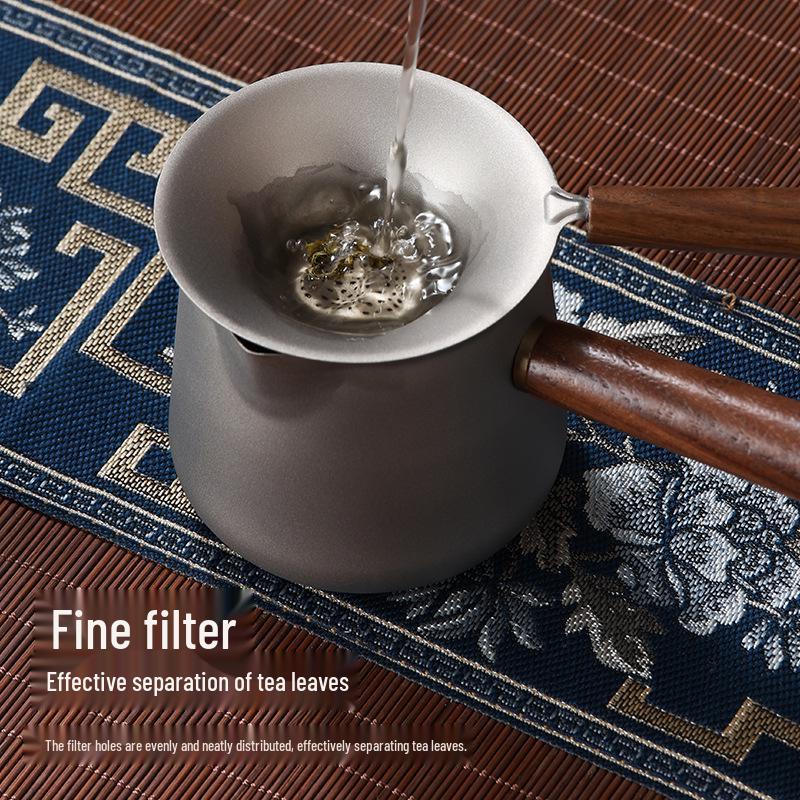 Pure Titanium Sandblasted Tea Infuser with Lightweight Handle