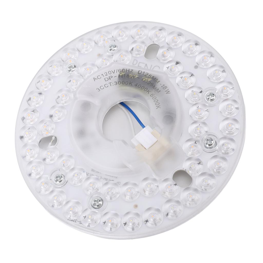 4.92 Inch LED Ceiling Fan Light Retrofit Kit 18W 3CCT 3000K 4000K 6000K Dimmable Round Ceiling Light Replacement PC