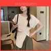 Tshirt Summer Womens French Style Loose Fit Sleeveless Top With Embroidery For Casual Wear