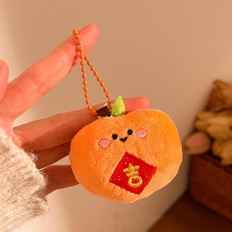 Cartoon  Year Mascot Plush Keychain Cute Creative Red Doll Pendant Backpack Hanging Decorations Accessories  Year Gifts