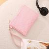 Fashion Straw Woven Bag For Women Hollow Out Beach Handbag With Wrist Strap Portable Phone Purse Solid Color Simple Cash Bag Summer Accessory