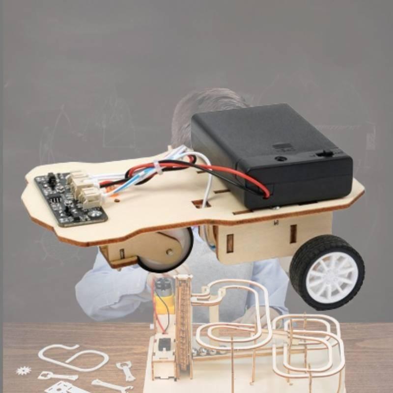 Educational Diy Wooden Science Experiment Tracing Car Model For Elementary School Students Handmade Technology