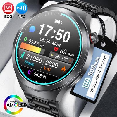 2025 Neue EKG Smartwatch Herren 1,73” AMOLED Bildschirm Emotionale Erkennung Müdigkeitsüberwachung Uhren NFC Zugangskontrolle Smartwatch