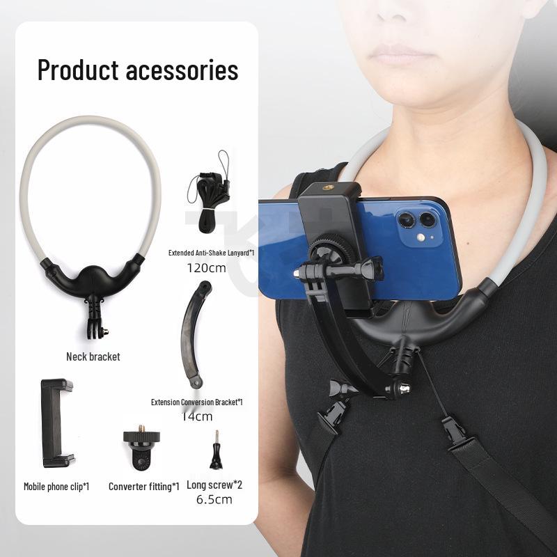 Neck and Chest-Mounted Shooting Stand for First-Person View and Fishing Photography