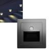 Motion Sensor Stair Light ABS Recessed LED Solar Stair Lights for Decks Steps Fence Patio Yard Pathway Black Sensor