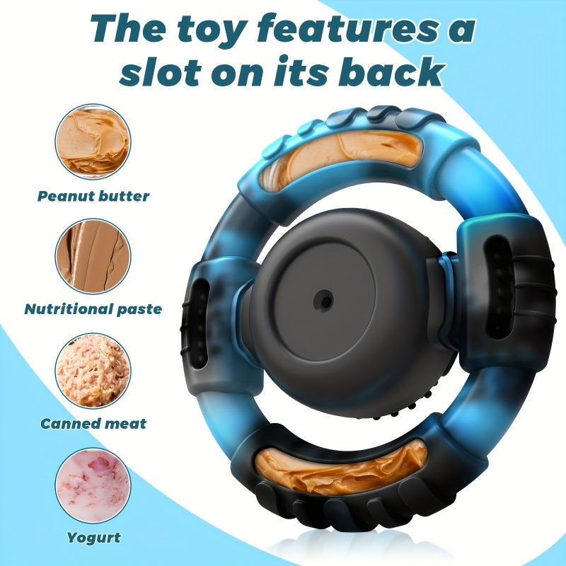 Durable Squeaky Dog Chew Toy for Medium to Large Dogs Heavy Duty Silicone Teeth Cleaning Interactive Pet Toy