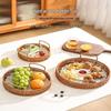 Chinese Style Rattan Woven Serving Basket Tray