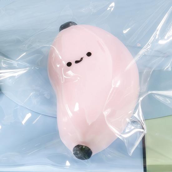 Brinquedo de Apertar Banana Desenho Animado Simulado Elástico Rebote Lento Banana Sorridente Fidget Toy Portátil Formato de Fruta Simulada Brinquedo Sensorial