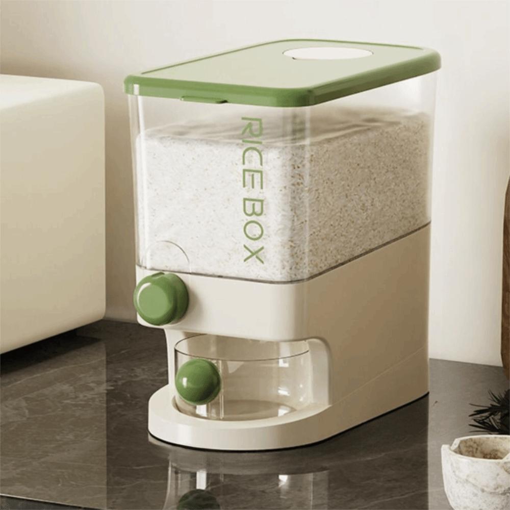 

Push Dispenser Rice Storage Box Insect-Proof Rice Drum Sealed Bucket for Household Storage S зелёный