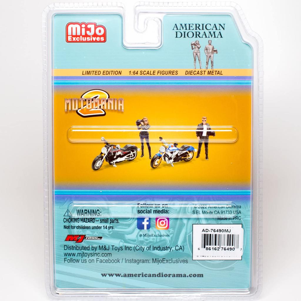 American Diorama 1/64 Scale Figure Moto Mania 2 Biker Set, Mijo Exclusive [Parallel Import]