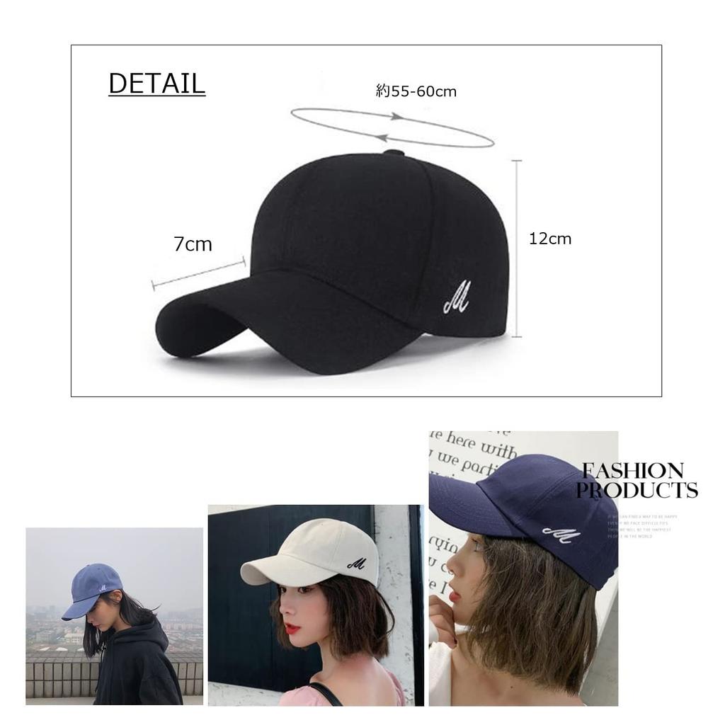 GITIAMO Cap with English Lettering On the Single Point Adjustable Available In and UV Sun and English Women's Side, Embroidery, Strap, Black, White,
