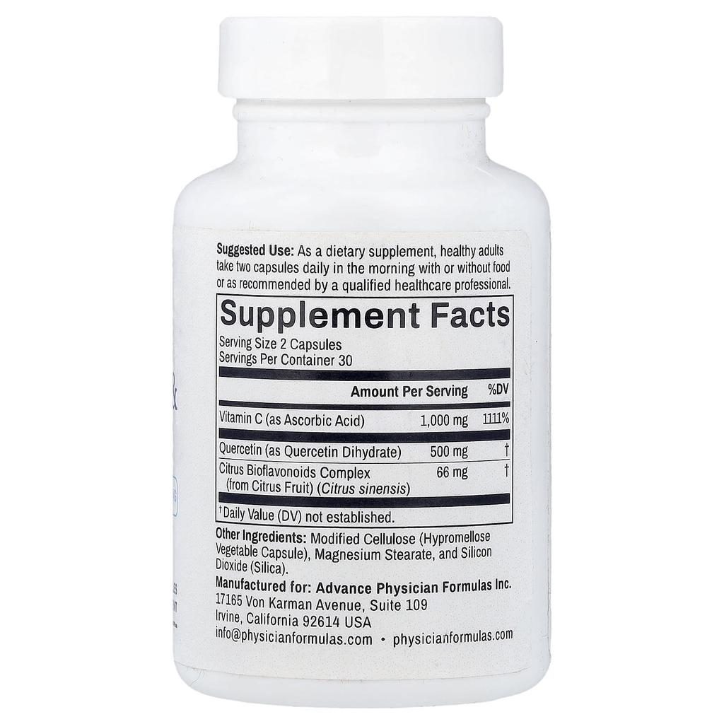 Advance Physician Formulas, Quercetin & Vitamin C, 500 mg, 60 Veggie Capsules