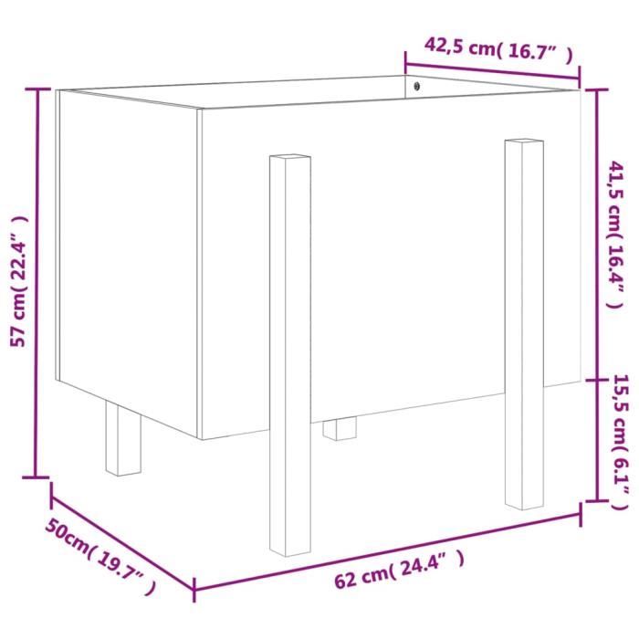VidaXL Jardinière blanc 62x50x57 cm bois massif de pin 825206