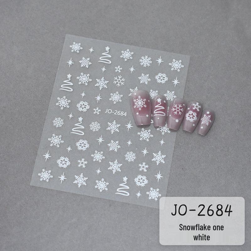 Winter-Schneeflocken-Nagelaufkleber: Festliche weiße Hohlmuster für saisonale Nagelkunst