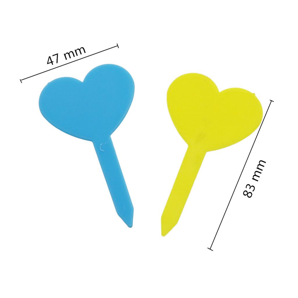 50pcs Heart Shaped Plant Labels Classification Marking Tool Plant Marker Identification Sign Flower Vegetable Color Labels