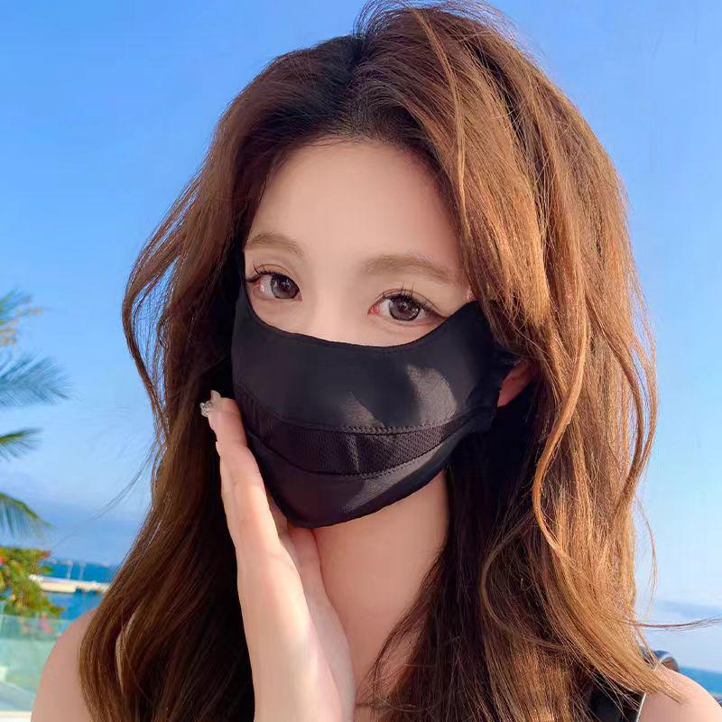 

Breathable Ice Silk Sunshade Mask with UV Protection Universal UPF 50+