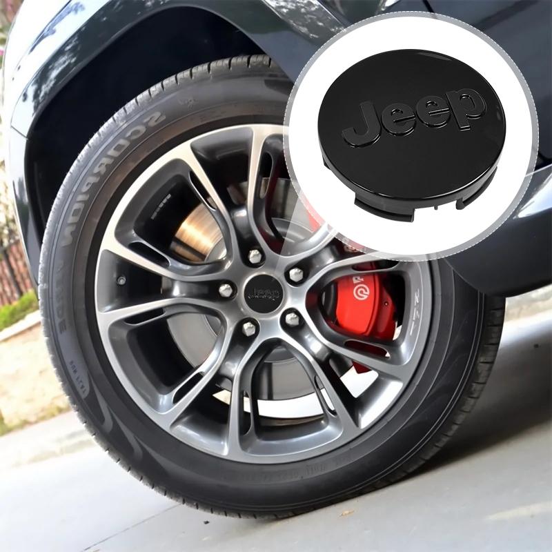 4Pcs 55mm 56mm Car Wheel Center Cover Sticker Hub Cap Decoration For Jeep Wrangler Grand Cherokee Avenger Compass Wagoneer XJ JL AKU1