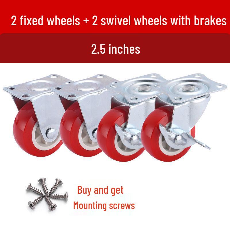 1-3 Inch Silent Swivel Caster Wheels with Brakes for Furniture and Trolleys