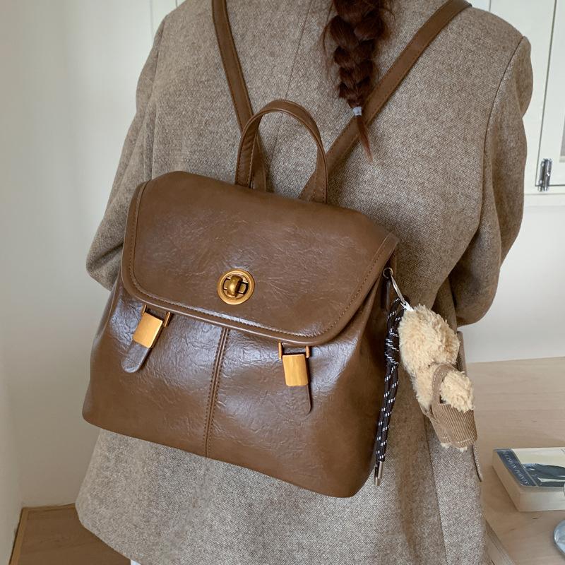 British Retro Backpack Women's Bag 2025 New Korean Niche Travel Backpack Retro Large-capacity Schoolbag