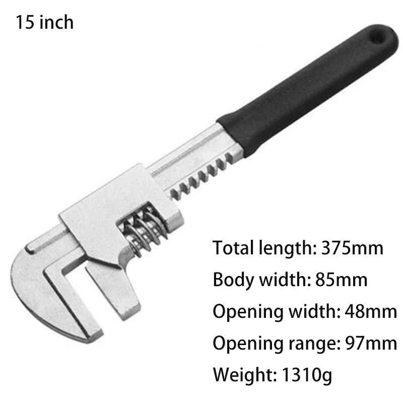 9" 11" 15" F-Typ Winkelrohrschlüssel Verstellbarer Multifunktions-Rohrschlüssel mit großer Öffnung Sanitärzange Pumpen-Armaturen-Reparaturwerkzeuge