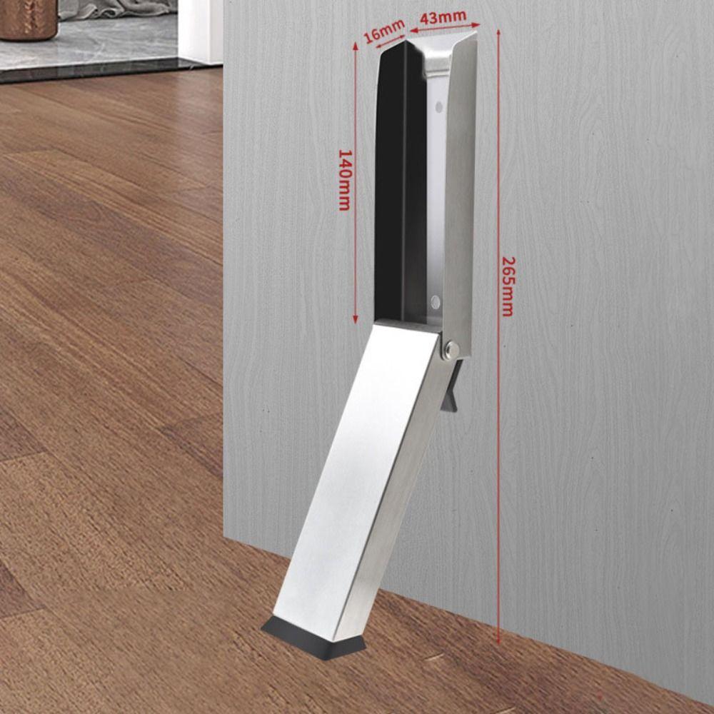 

Управление одной ногой Ветрозащитный дверной стопор без проколов Устройство блокировки двери для офиса серебряный