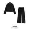 2024 Winter Women's European & American Lapel Suit Jacket with Casual Long Pants