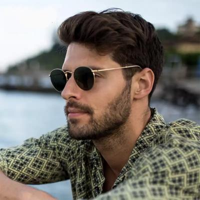 Occhiali da Sole Rotondi Retrò di Marca Uomo Classici Vintage Occhiali da Sole Maschili Montatura Piccola Metallo Viaggio All'aperto Oculos De Sol