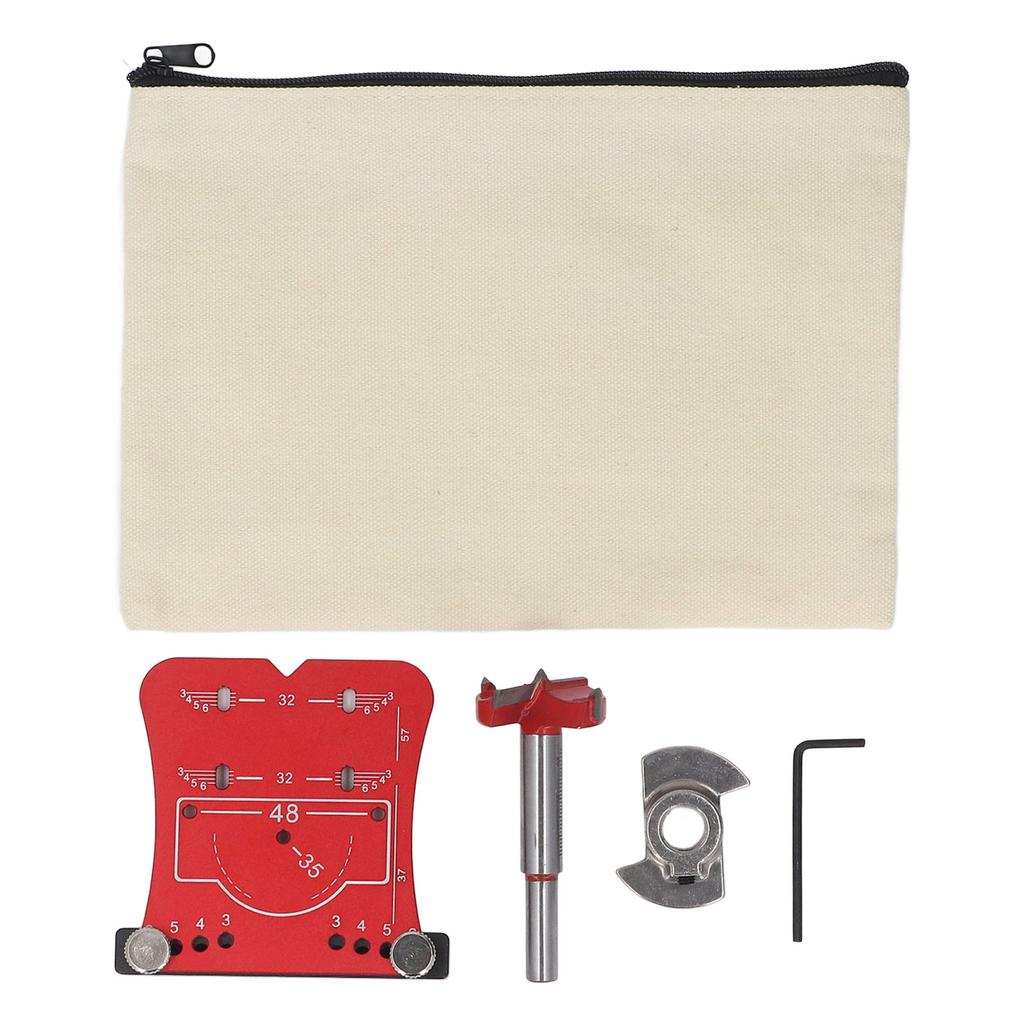 35mm Hinge Punch Locator Hinge Boring Jig 4 Hole Spacing Adjustable Margin Marker Positioning Plate Hinge Drilling Jig