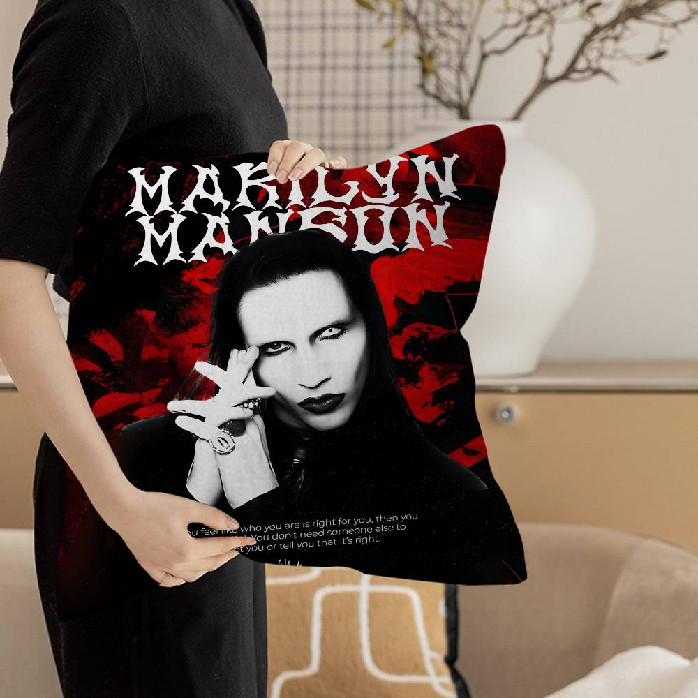 Singer Marilyn Manson Personalized Picture Text Home Decorative Pillows Household Gifts Xcm