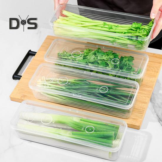 Cutie transparentă de depozitare pentru frigider, 1/3 buc. Organizator de legume, fără BPA, stivuabilă, multifuncțională, pentru păstrarea proaspetelor