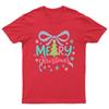 Meary Christmas Holiday Bow TShirt Unisex Gift Retro Funny Unisexs Vintage