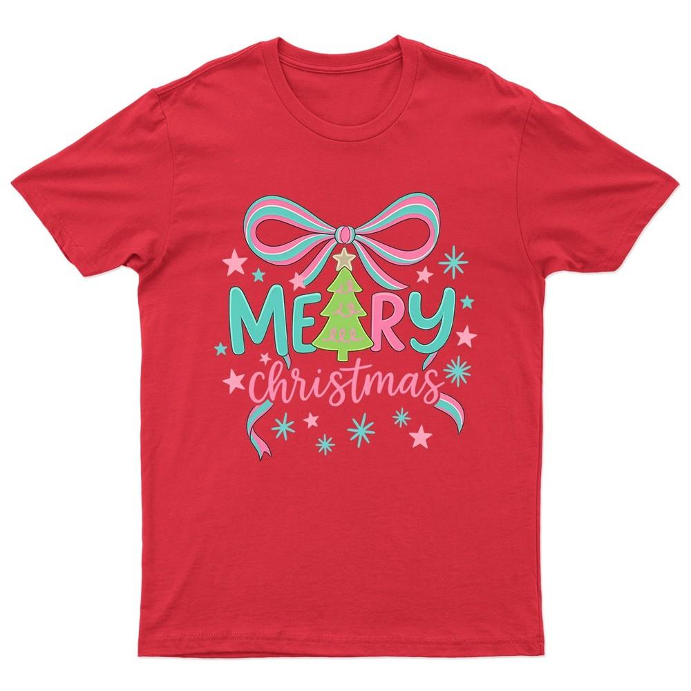 Meary Christmas Holiday Bow TShirt Unisex Gift Retro Funny Unisexs Vintage