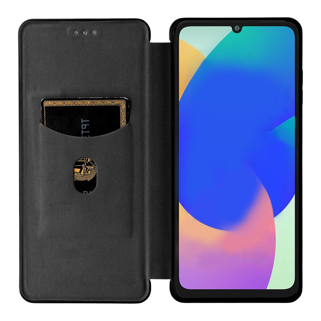 For Samsung Galaxy F06 5G/M06 5G Case Carbon Fiber Texture Drop-Proof PU Leather Phone Cover