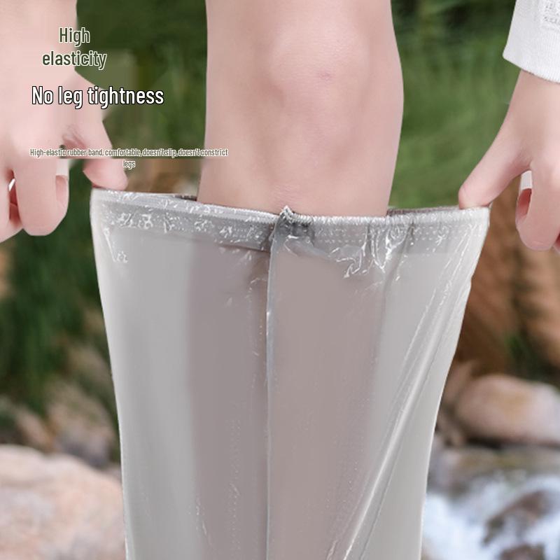 Disposable Transparent Waterproof Non-Slip High-Top Rain Boot Covers for Kids & Adults - Long Leg Protection for Rainy Days