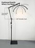 23-Inch Gold Cantilever Half-Moon Lamp, 36W, 3 Color Modes for Eyebrow, Tattoo, Manicure, U-Shaped Eyelash Extension