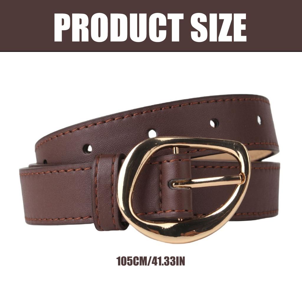 Simple Belt Waistband Waist Belt Unique Golden Buckle Solid Color PU Belt Waistband Waist Belt for Dress