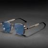Punk Metal Frame Sunglasses Anti-UV 400 Eye Protection Eyewear Street Pos Decoration Travel Accessories Retro Sunglasses