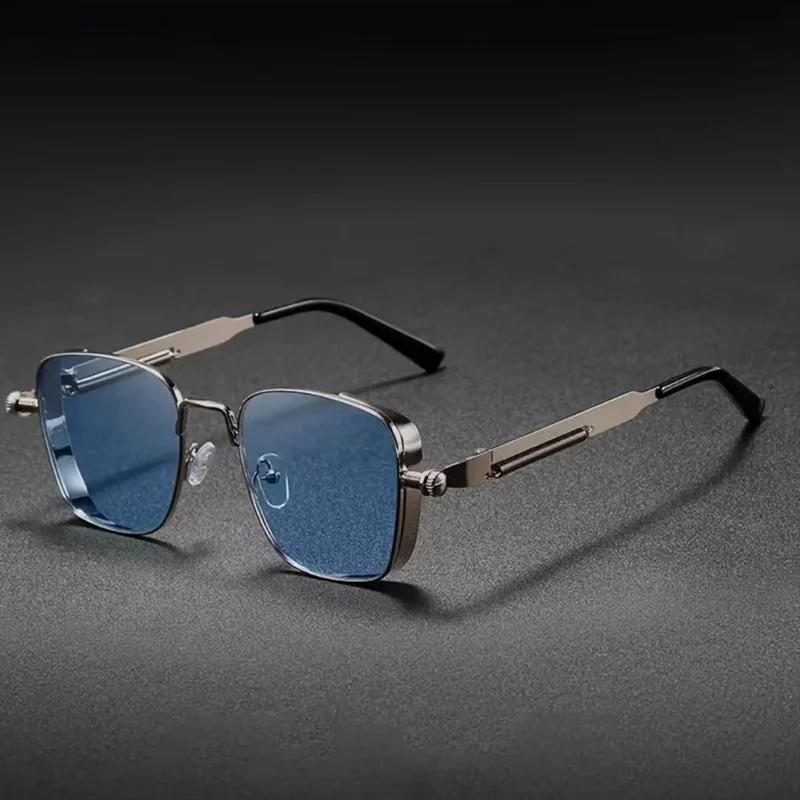 Punk Metal Frame Sunglasses Anti-UV 400 Eye Protection Eyewear Street Pos Decoration Travel Accessories Retro Sunglasses